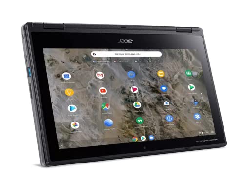 acer 2022 11.6" Convertible Touchscreen Chromebook Laptop, AMD A-Series A6-9220C Processor, 4GB RAM, 32GB Flash Storage, AMD RadeonTM R5 Graphics, Chrome OS, Black, 32GB USB Card