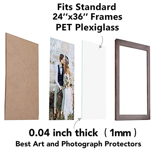 5-Pcs 24x36 inch Plexiglass Sheet Panels - Clear Acrylic 24x36 for Picture Frame,Glass Alternative,Signs,Door Scratch Protectors,Painting,Pet Barriers