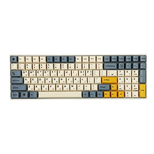 145 Apricot Yellow Korean Dye-Sub Mac Keycaps Thick PBT Cherry Profile Key caps for TKL 61 64 68 75 87 96 104 108 GMMK MX Mechanical Keyboard
