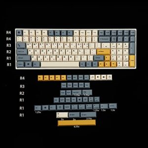 145 Apricot Yellow Korean Dye-Sub Mac Keycaps Thick PBT Cherry Profile Key caps for TKL 61 64 68 75 87 96 104 108 GMMK MX Mechanical Keyboard