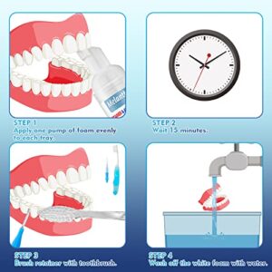 Melanther Retainer Cleaner with Toothbrush - Braces/Aligner Cleaner Whitening Foam for ClearCorrect, Essix, Vivera & Hawley Trays/Aligners, Denture Cleaner & Fights Bad Breath (60 ml)