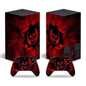 guugoon skull skins compatible with xbox series x console controller, vinyl decal stickers for xbox series x,2