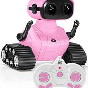 Robot Toys, Rechargeable RC Robots for Boys, RC Robot Toys for Kids, Kids Toys with Music and LED Eyes, 3+ Years Old Boys/Girls Toys (Pink)