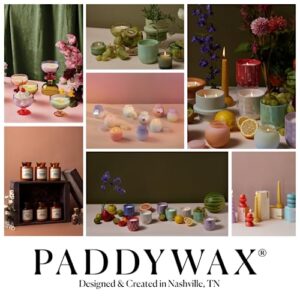 Paddywax Whirl Soy Wax Scented Candle, 14-Ounce Swirl Glass-Jar Holder, Violet Vanilla