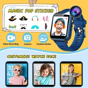 Vakzovy Kids Smart Watch Boys Girls Gifts for 3-12 Year Old, 24 Games HD Touch Screen Camera Video Music Pedometer Flashlight Alarm Clock Smart Watch for Kids Birthday Gifts for 6 7 8 9 Year Olds