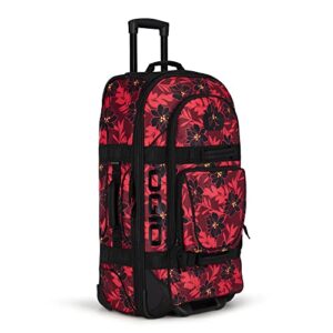 ogio terminal travel bag, red flower party