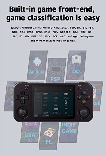 RG353M Metal Retro Game Handheld Game Console with Android 11 64bit Linux System 3.5’’ IPS Touch Screen Built-in 64G TF and Hall Joystick