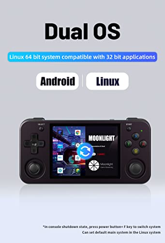 RG353M Metal Retro Game Handheld Game Console with Android 11 64bit Linux System 3.5’’ IPS Touch Screen Built-in 64G TF and Hall Joystick