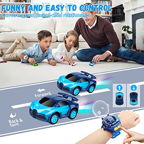 M&HONG Mini Remote Control Car Watch Toys, 2022 New 2.4 GHz Cartoon RC Watch Racing Car, USB Charging Remote Control Car, Cute Watch Car Toy Cartoon RC Car Gift for 3-12 Years Old Boys and Girls