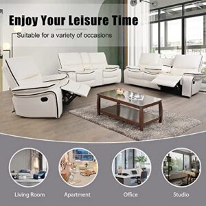 GEBADOL Living Room Furniture, Leather Recliner Chair, Manual Reclining Chair for Living Room/House/Bedroom/Office/Apartment, White/1 Piece