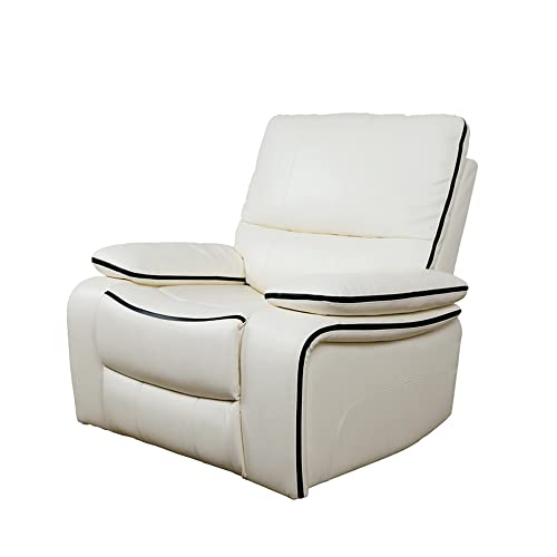 GEBADOL Living Room Furniture, Leather Recliner Chair, Manual Reclining Chair for Living Room/House/Bedroom/Office/Apartment, White/1 Piece