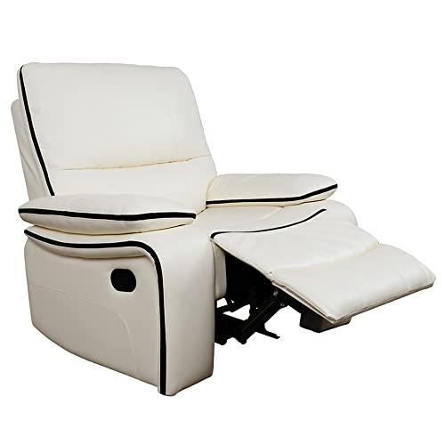 GEBADOL Living Room Furniture, Leather Recliner Chair, Manual Reclining Chair for Living Room/House/Bedroom/Office/Apartment, White/1 Piece