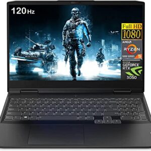 Lenovo IdeaPad 3 Gaming Laptop, NVIDIA GeForce RTX 3050, AMD Ryzen 5 6600H(Beat i5-12400F), 16GB DDR5 RAM, 1TB SSD, 15.6 Inch FHD Display, Wi-Fi, Windows 11 Home, Bundle with JAWFOAL