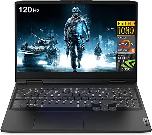 Lenovo IdeaPad 3 Gaming Laptop, NVIDIA GeForce RTX 3050, AMD Ryzen 5 6600H(Beat i5-12400F), 16GB DDR5 RAM, 1TB SSD, 15.6 Inch FHD Display, Wi-Fi, Windows 11 Home, Bundle with JAWFOAL