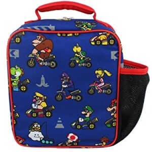 Nintendo Mario Kart Boy's Girl's Soft Insulated School Lunch Box (One Size, Blue)