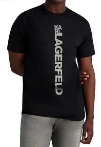 karl lagerfeld paris men's soft cotton everyday sportswear t-shirt, black, x-large