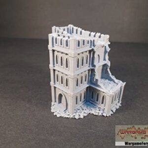 Ruined Gothic Building 8 6mm/8mm Tabletop Terrain Compatible with Epic, Adeptus Titanicus, Hex Maps