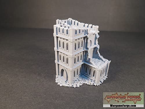 Ruined Gothic Building 8 6mm/8mm Tabletop Terrain Compatible with Epic, Adeptus Titanicus, Hex Maps