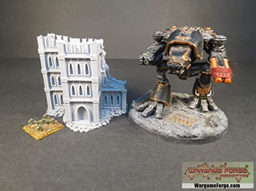 Ruined Gothic Building 8 6mm/8mm Tabletop Terrain Compatible with Epic, Adeptus Titanicus, Hex Maps