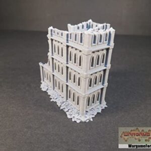 Ruined Gothic Building 8 6mm/8mm Tabletop Terrain Compatible with Epic, Adeptus Titanicus, Hex Maps