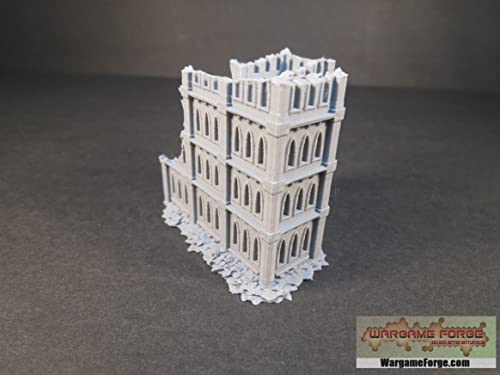 Ruined Gothic Building 8 6mm/8mm Tabletop Terrain Compatible with Epic, Adeptus Titanicus, Hex Maps