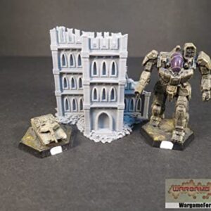 Ruined Gothic Building 8 6mm/8mm Tabletop Terrain Compatible with Epic, Adeptus Titanicus, Hex Maps