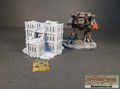 Ruined Gothic Building 3 6mm/8mm Tabletop Terrain Compatible with Epic, Adeptus Titanicus, Hex Maps