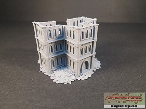 Ruined Gothic Building 3 6mm/8mm Tabletop Terrain Compatible with Epic, Adeptus Titanicus, Hex Maps