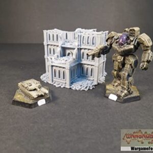 Ruined Gothic Building 3 6mm/8mm Tabletop Terrain Compatible with Epic, Adeptus Titanicus, Hex Maps