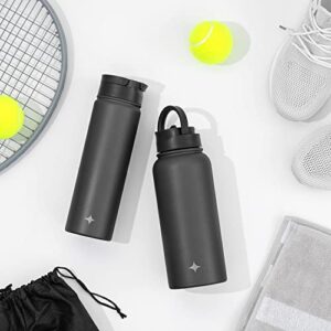 JoyJolt Triple Insulated Water Bottle with Straw Lid AND Flip Lid! 22oz Water Bottle, 12 Hour Hot/Cold Vacuum Insulated Stainless Steel Water Bottle. BPA-Free Leakproof Water Bottles - Thermos Bottle