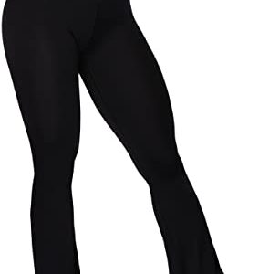 Sunzel Flare Leggings, Crossover Yoga Pants for Women with Tummy Control, High-Waisted and Wide Leg Black