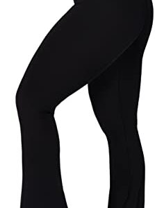 Sunzel Flare Leggings, Crossover Yoga Pants for Women with Tummy Control, High-Waisted and Wide Leg Black