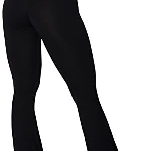 Sunzel Flare Leggings, Crossover Yoga Pants for Women with Tummy Control, High-Waisted and Wide Leg Black