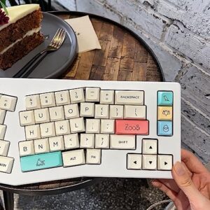 Akko Cream Keycaps Set with MDA Profile Double-Shot Keycap, 282 Keys with 4 Different Groups of Novelty Keys for ISO-UK & ANSI Layout, Compatible with Major-Sizes Mechanical Keyboards