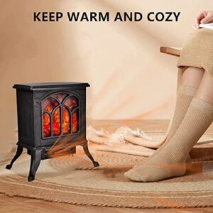 Electric Fireplace Heater Stove Indoor, 18'' Compact Freestanding Infrared Heater with Realistic Flame, 800/1500W Portable Space Heater, Overheating Protection, ETL Certified