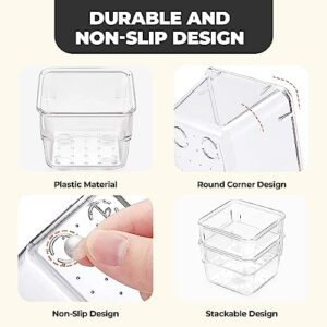 FRANIKAI 25 PCS Clear Plastic Drawer Organizer Set with 4 Sizes, Vanity Desk Drawer Divider & Makeup Organizer, Bathroom, Kitchen, Office Desk & Jewelry Organizer, Cabinet Storage Bins Divider Plastic Drawer Organizer of 25 PCS , Set 4 Sizes for Bathroom,