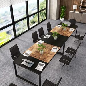 Tribesigns 6FT Conference Table, 70.86" L x 35.43" W x 29.52" H Meeting Seminar Table, Large Rectangle Shaped Computer Desk, Modern Boardroom Desk for Office Meeting Conference Room (Black/Brown)