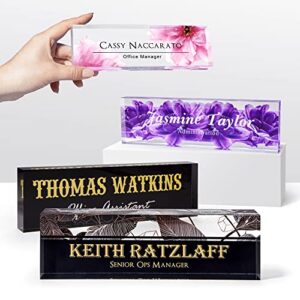 name plate for desk | clear acrylic office decorations for work | boss lady gifts for women | personalized desk decorations