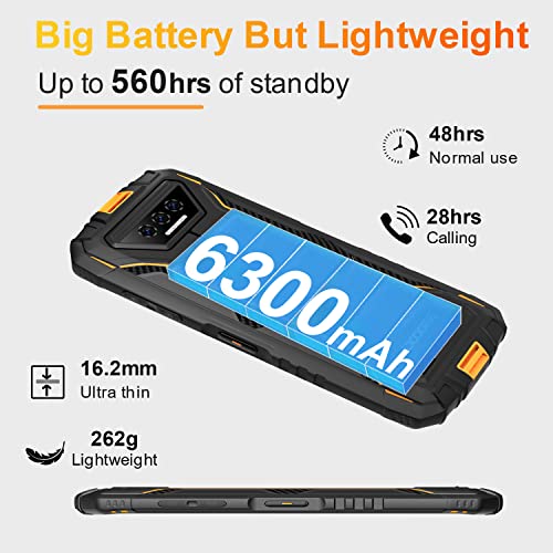 DOOGEE Rugged Phone 2023, S41 PRO, NFC 6300mAh Battery 4G Dual Sim Rugged Phones Android 12, 7GB+32GB SD 1TB, 5.5" HD Screen, IP68 Waterproof Outdoor Military Grade Cell Phone, GPS