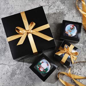 Frantis Black Gift Boxes 8x8x4 Inches 10 Pack, Paper Gift Box With Lids for Bridesmaid Proposal, Birthday, Party,Christmas, Wedding, Crafting Cupcake Boxes, Party Boxes Easy to Assemble Gift Box With Elegant Ribbons