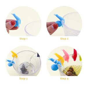 20 Pieces Cute Snail Shape Silicone Tea Bag Holder, LEEFONE Candy Colors Cup Hangers for Gift Set Home Party Supplies