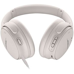 Bose QuietComfort 45 Wireless Noise-Canceling Headphones (White Smoke) Bundle with Headphone Stand + USB Wall Adapter + Headphone Cleaning Kit (Renewed)