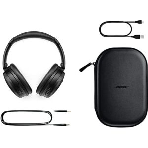 Bose QuietComfort 45 Wireless Noise-Canceling Headphones (White Smoke) Bundle with Headphone Stand + USB Wall Adapter + Headphone Cleaning Kit (Renewed)