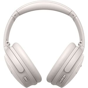 Bose QuietComfort 45 Wireless Noise-Canceling Headphones (White Smoke) Bundle with Headphone Stand + USB Wall Adapter + Headphone Cleaning Kit (Renewed)