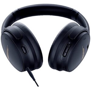 Bose QuietComfort 45 Wireless Noise-Canceling Headphones (Midnight Blue) Bundle with PowerBank + Headphone Stand + USB Adapter + 3.5mm Extender & Splitter + Headphone Cleaning Kit (Renewed)