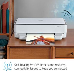 HP Envy 6055e Wireless Color All-in-One Printer with 6 Months Free Ink (223N1A) (Renewed Premium),white