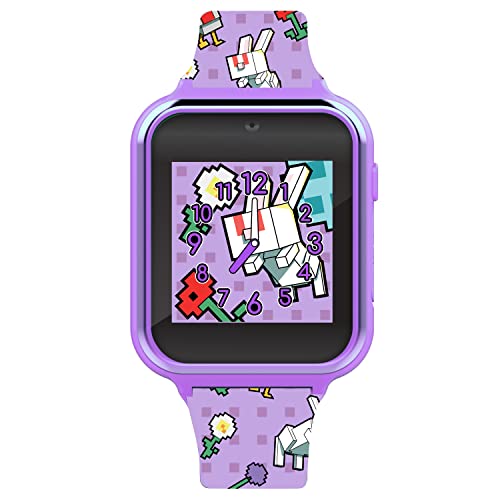 Accutime Minecraft Kids Purple Educational Learning Touchscreen Smart Watch Toy for Girls, Boys, Toddlers - Selfie Cam, Learning Games, Alarm, Calculator, Pedometer & More (Model: MIN4163AZ)