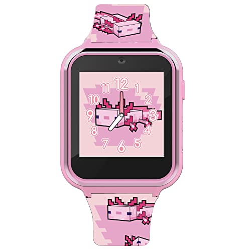 Accutime Minecraft Kids Pink Educational Learning Touchscreen Smart Watch Toy for Girls, Boys, Toddlers - Selfie Cam, Learning Games, Alarm, Calculator, Pedometer & More (Model: MIN4160AZ)