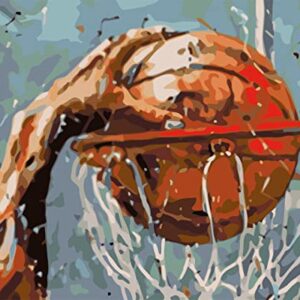 YSCOLOR Dunk Basketball Still Life DIY Painting by Numbers Wall Art Picture Acrylic Painting for Home Decoration 16X20inch