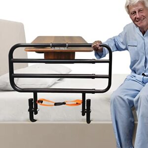 EasyVibe Bed Rails for Elderly Adults - with Foldable Table & Adjustable Length, Bed Safety Rails for Seniors, Adult Bed Rail Assist Bar, Bed Railing Grab Bar